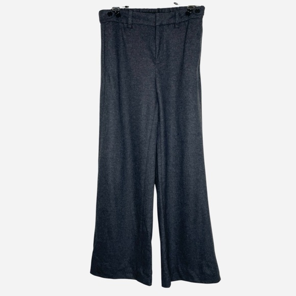 Banana Republic Pants - Banana Republic Gray Wool Blend Cropped Trouser Pants Wide Leg Size 6 Office